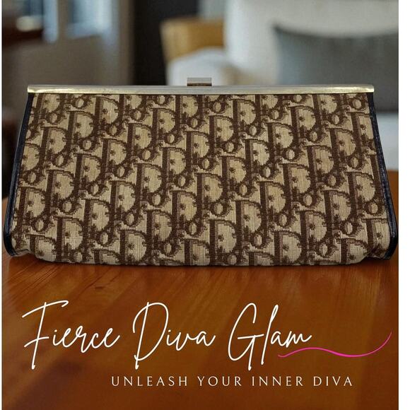 Vintage Dior Monogram Clutch - Picture 1 of 6